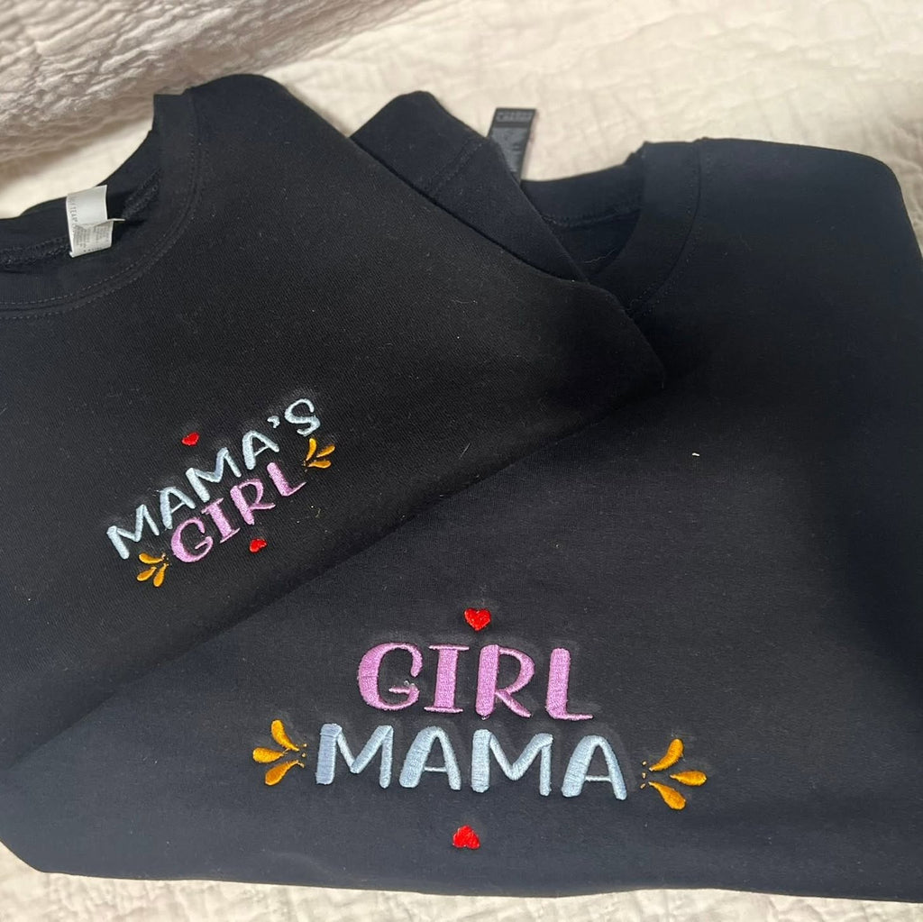 Mama & Mini Matching Embroidered Sweatshirt Set