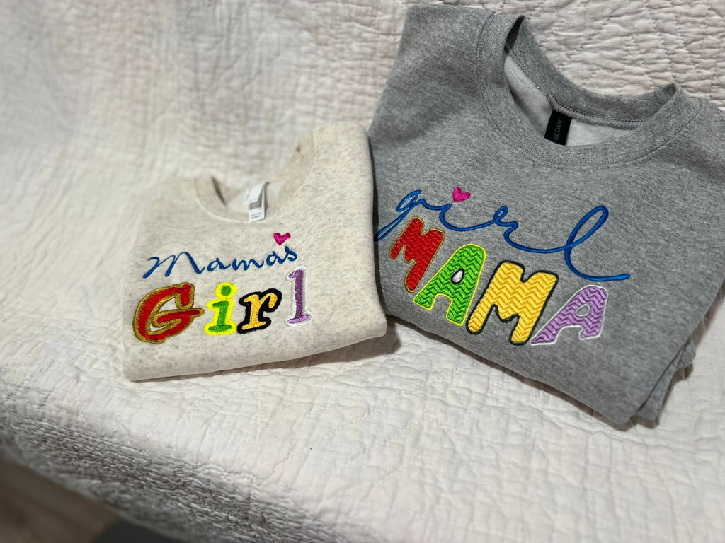 Mama & Mini Matching Embroidered Sweatshirt Set
