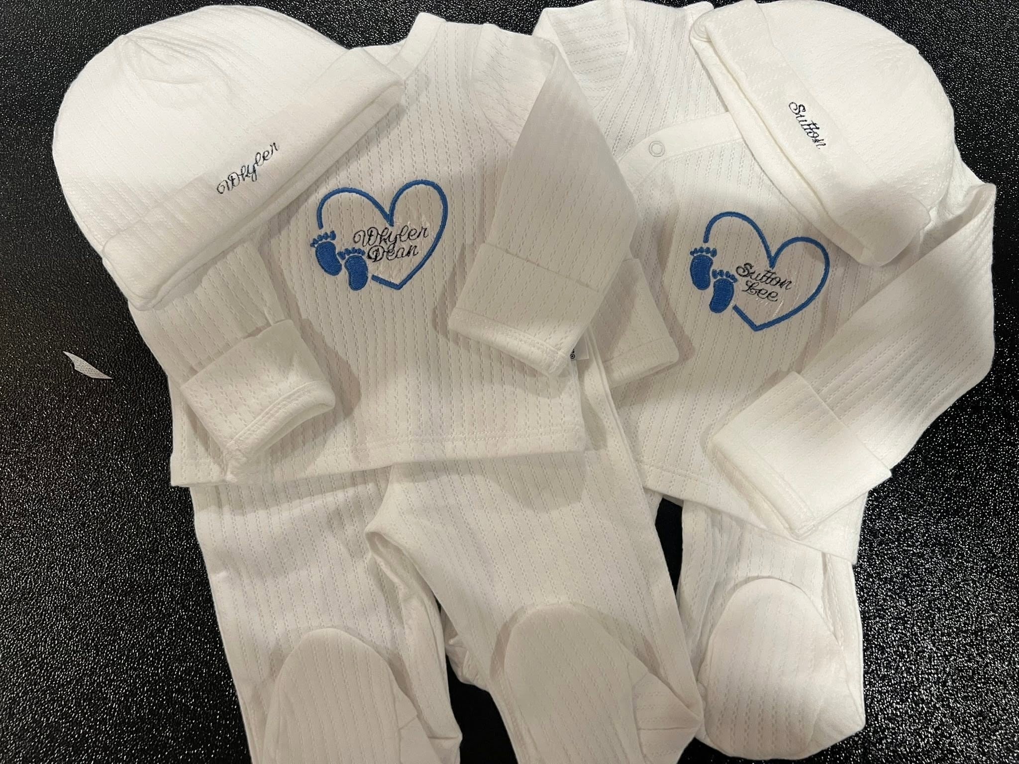 Personalized Newborn Onesie & Matching Hat Set
